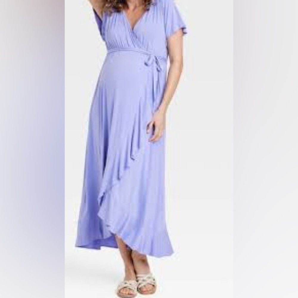 Never worn lavender maternity wrap dress